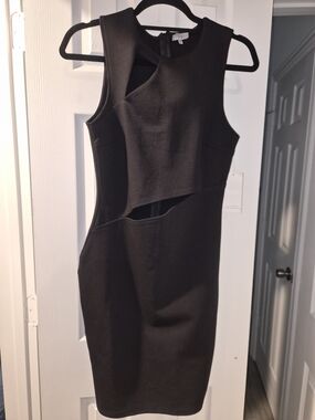 Tobi Black Sleeveless Cutout Sheath Dress